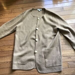 Jcrew Giselle sweater blazer size Small camel color round neck